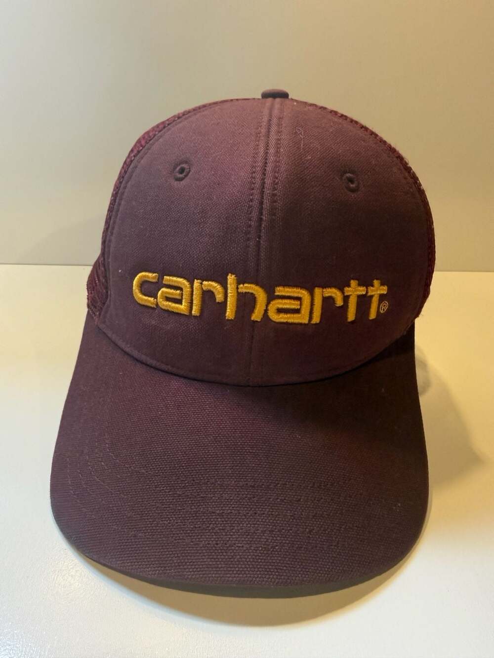 Carhartt Maroon Embroidered Mesh Trucker Snapback